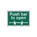Spectrum Safety Sign Push Bar To Open PVC 300x200mm 1523 SPT13634