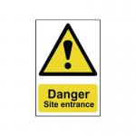 Spectrum Industrial Danger Site Entrance Pvc Sign 400X600Mm 4102 SPT14096