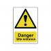 Spectrum Industrial Danger Site Entrance Pvc Sign 400X600Mm 4102 SPT14096