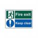 Spectrum Industrial Fire Exit Keep Clear SA PVC Sign 300x200mm 1540 SPT26543