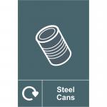 Spectrum Industrial Recycle Sign Steel Cans 150x200mm SAV 18116 SPT58743