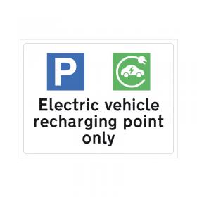 Spectrum Safety Sign Electric Vehicle Recharging Point Only RPVC 400x300mm 14980 SPT61577