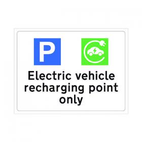 Spectrum Safety Sign Electric Vehicle Recharging Point Only RPVC 400x300mm 14980 SPT61577