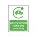 In the photograph, Spectrum Industrial Road and Traffic Signs can be seen with a Safety Sign for Electric Vehicle Recharging Point. Made of PVC, the sign measures 300x400mm and has the product code 14985.