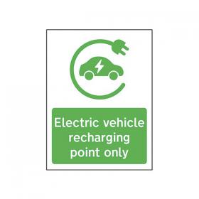 Spectrum Safety Sign Electric Vehicle Recharging Point Only PVC 300x400mm 14985 SPT61580