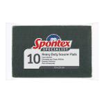 Spontex Specialist Heavy Duty Pads Green (Pack of 10) 19500136 SPX11117