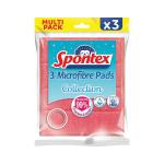 Spontex Microfibre Pads Multipack Mixed Colours (Pack of 3) 12233002 SPX22331