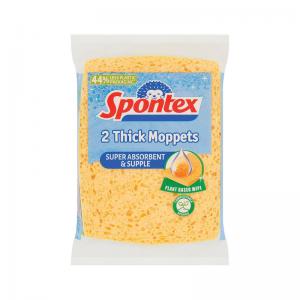 Spontex Thick Moppets Sponge Wipes Assorted Colours Pack of 2 19000086
