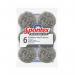 Spontex Specialist Stainless Steel Scourers XL Silver (Pack of 6) 19500135 SPX60017