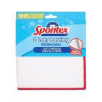 Spontex Long Lasting Kitchen Cloths White (Pack of 2) 19700241 SPX97210