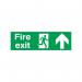 Safety Sign Fire Exit Running Man Arrow Up 150x450mm PVC FX04711R SR11130