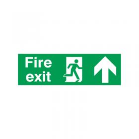 Safety Sign Fire Exit Running Man Arrow Up 150x450mm PVC FX04711R SR11130