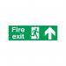 Safety Sign Fire Exit Running Man Arrow Up 150x450mm PVC FX04711R SR11130