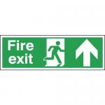 Safety Sign Fire Exit Running Man Arrow Up 150x450mm PVC FX04711R SR11130