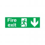 Safety Sign Fire Exit Running Man Arrow Down PVC 150x450mm FX04211R SR11131