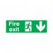 Safety Sign Fire Exit Running Man Arrow Down PVC 150x450mm FX04211R SR11131