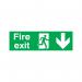 Safety Sign Fire Exit Running Man Arrow Down PVC 150x450mm FX04211R SR11131