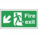Safety Sign Fire Exit Running Man Arrow Down/Right 150x450mm PVC FX04111R