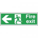 Safety Sign Fire Exit Running Man Arrow Left 150x450mm PVC FX04311R SR11133