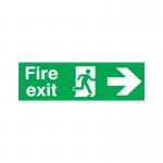 Safety Sign Fire Exit Running Man Arrow Right 150x450mm PVC FX04411R SR11134