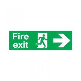 Safety Sign Fire Exit Running Man Arrow Right 150x450mm PVC FX04411R SR11134