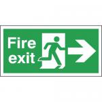 Safety Sign Fire Exit Running Man Arrow Right 150x450mm PVC FX04411R SR11134