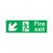 Safety Sign Fire Exit Running Man Arrow Down/Left 150x450mm PVC FX04011R SR11135