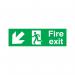 Safety Sign Fire Exit Running Man Arrow DownLeft 150x450mm PVC FX04011R SR11135