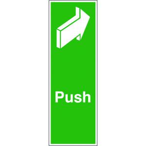 Unbranded Safety Sign Push 150x50mm Self-Adhesive Universal symbol and