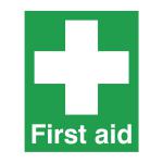 Safety Sign First Aid Sign PVC 100x250mm FA00607R SR11146