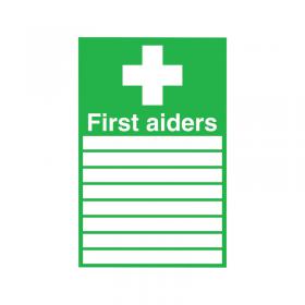 Safety Sign First Aiders 300x200mm PVC FA01926R SR11148