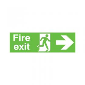 Safety Sign Niteglo Fire Exit Running Man Arrow Right 150x450mm PVC FX04411M SR11150