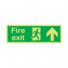 Safety Sign Niteglo Fire Exit Running Man Arrow Up 150x450mm PVC FX04711M SR11151