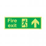 Safety Sign Niteglo Fire Exit Running Man Arrow Up 150x450mm PVC FX04711M SR11151
