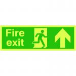 Safety Sign Niteglo Fire Exit Running Man Arrow Up 150x450mm PVC FX04711M SR11151