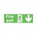 Safety Sign Niteglo Fire Exit Running Man Arrow Down 150x450mm PVC FX04211M SR11153