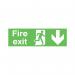 Safety Sign Niteglo Fire Exit Running Man Arrow Down 150x450mm PVC FX04211M SR11153