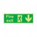 Safety Sign Niteglo Fire Exit Running Man Arrow Down 150x450mm PVC FX04211M SR11153