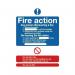 Safety Sign Niteglo Fire Action 300x250mm Self-Adhesive FR03527L SR11154