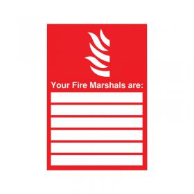 Safety Sign Your Fire Marshals A4 PVC FR09850R SR11172