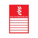 Safety Sign Your Fire Marshals A4 PVC FR09850R SR11172