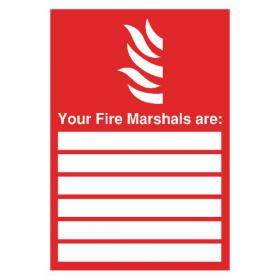 Safety Sign Your Fire Marshals A4 PVC FR09850R SR11172