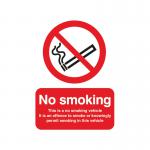 Safety Sign This is a No Smoking Vehicle 100x75mm Self-Adhesive PH05104S SR11176