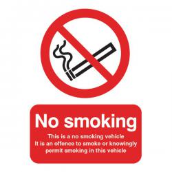 Cheap Stationery Supply of Safety Sign This is a No Smoking Vehicle 100x75mm Self-Adhesive PH05104S SR11176 Office Statationery