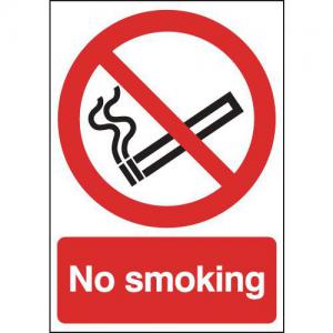 Unbranded Safety Sign No Smoking A5 Pvc ML02051R SR11181