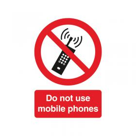 Safety Sign Do Not Use Mobile Phones PVC A5 PH01051R SR11192