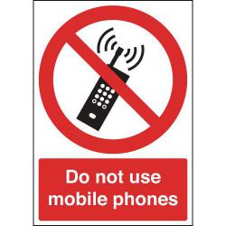 Cheap Stationery Supply of Safety Sign Do Not Use Mobile Phones A5 Self-Adhesive PH01051S Office Statationery