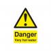 Safety Sign Danger Very Hot Water 75x50mm PVC HA17343R SR11194