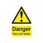 Safety Sign Danger Very Hot Water 75x50mm PVC HA17343R SR11194