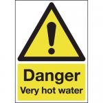Safety Sign Danger Very Hot Water 75x50mm PVC HA17343R SR11194